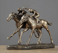 Thumbnail for Metal Horse Race Figure Crafts Ornaments Equestrian Athlete Sculptures and Statues