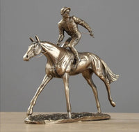 Thumbnail for Metal Horse Race Figure Crafts Ornaments Equestrian Athlete Sculptures and Statues