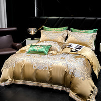 Thumbnail for Gold Champagne Vintage Luxury European Silky Jacquard Egyptian Cotton 1000TC Duvet Cover Bedding Set