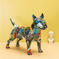 Thumbnail for Graffiti Bullterrier Painted Sculptures and Statues Office Decor Resin Crafts