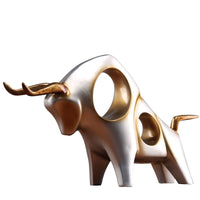 Thumbnail for Golden Silver Bull Craft Sculptures and Statues Decor living room