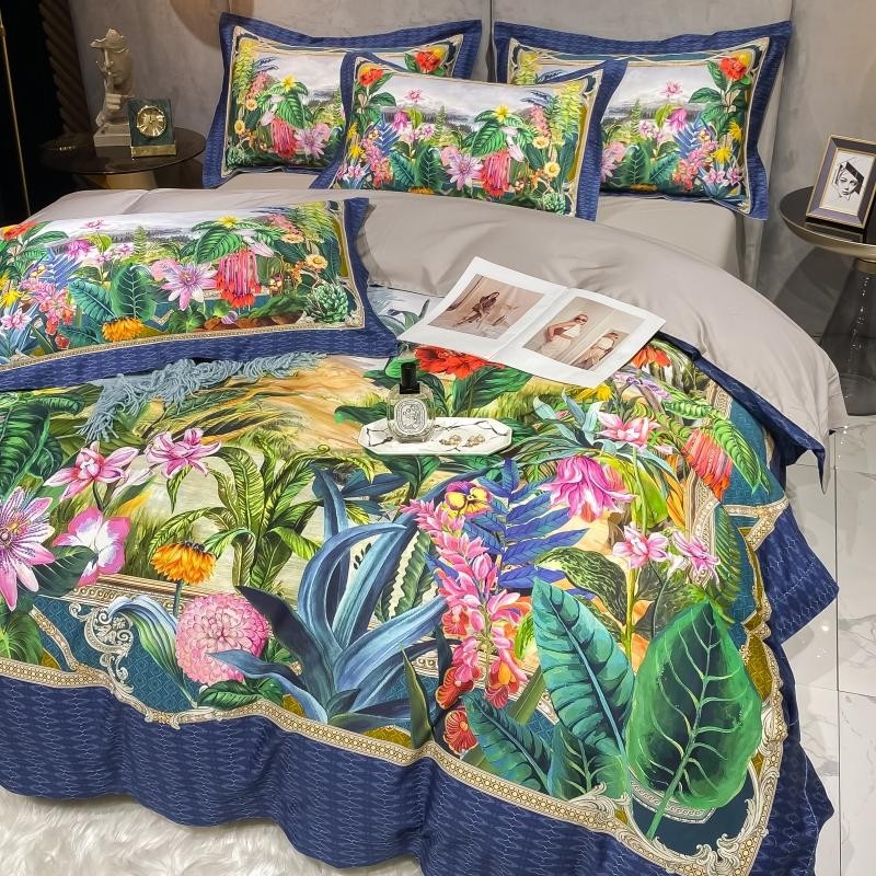 Garden Tree Leaves Tropical Egyptian Cotton 800TC Duvet Cover Bedding Set