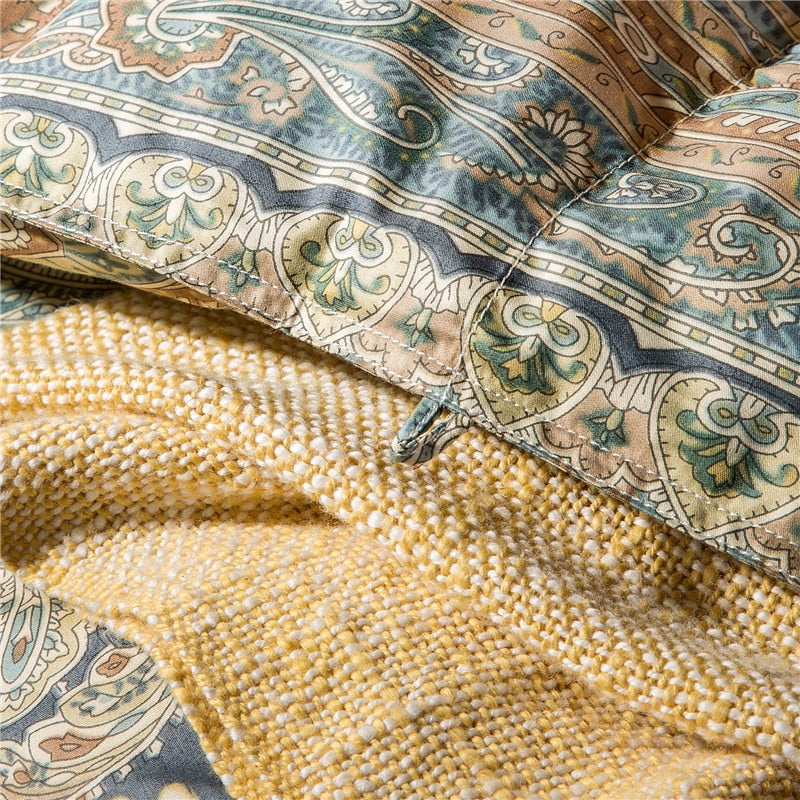 Luxury Paisley Bohemian Goose Down Comforter Twin Queen King size