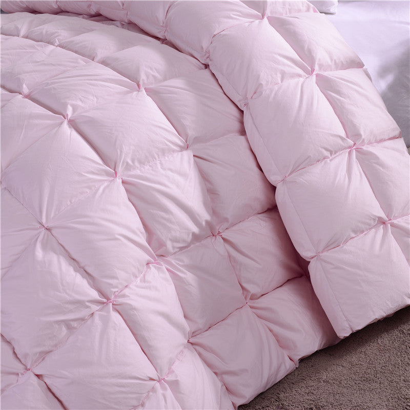 Luxury Pink White Goose Down Comforter King Queen Size Reversible