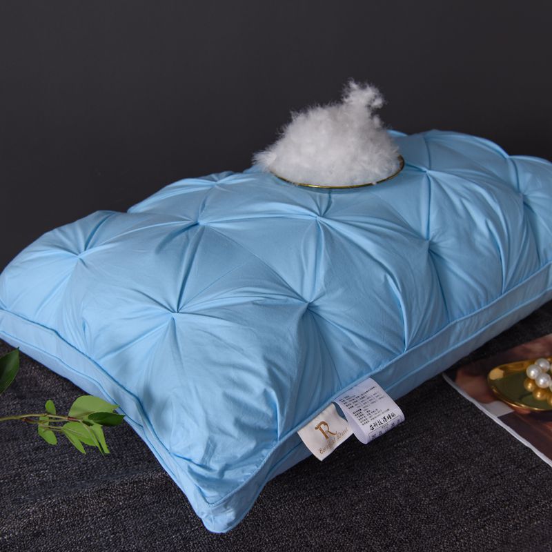 Premium White Pink Blue Goose Down Pillow High Quality Health For Sleeping