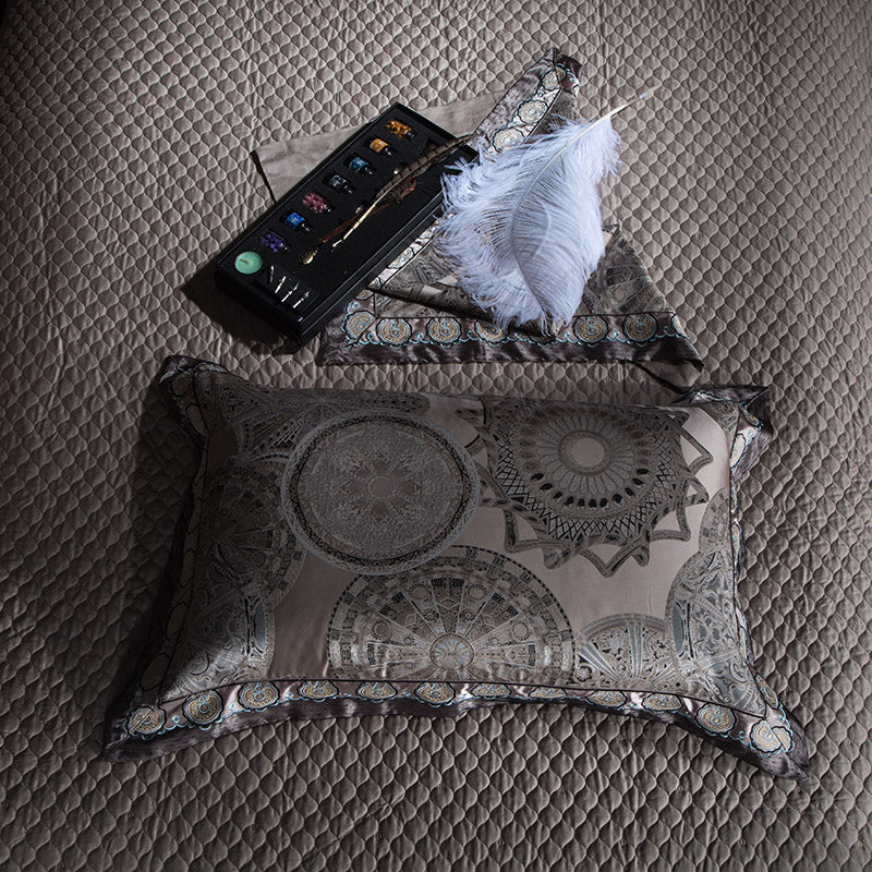 Luxury Golden European Wedding Duvet Cover Set, Embroidered Jacquard Egyptian Cotton New2020 Bedding Set