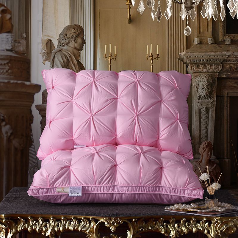 Premium White Pink Blue Goose Down Pillow High Quality Health Sleeping