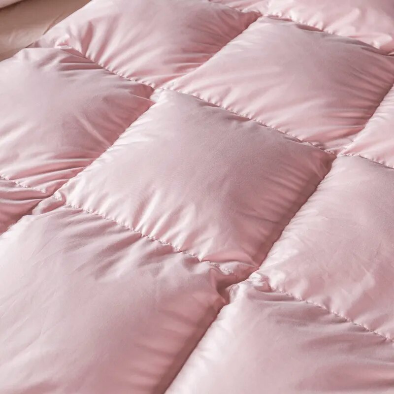 Pure White Blue Pink Luxury Premium Goose Down Comforter Warm Quilted Blanket for Bedding Set