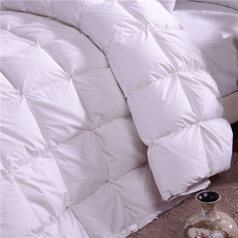 Luxury Pink White Goose Down Comforter King Queen Size Reversible