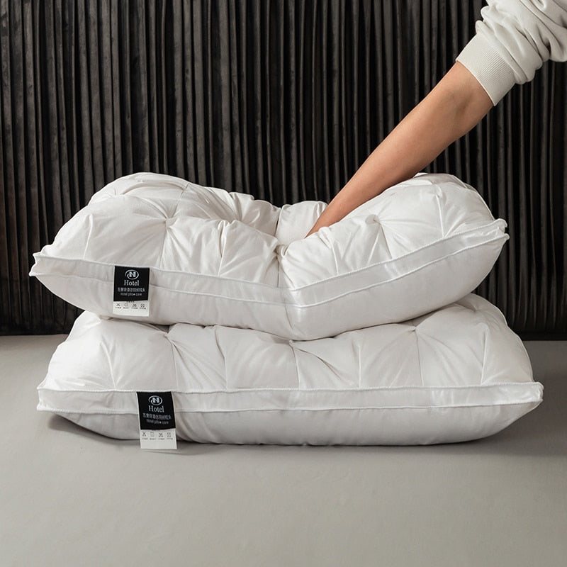 Premium White Pink Blue Goose Down Pillow High Quality Health Sleeping