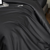 Thumbnail for Black Grey Egyptian Cotton 1400TC Premium Silky Duvet Cover Bedding Set