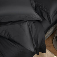 Thumbnail for Black Grey Egyptian Cotton 1400TC Premium Silky Duvet Cover Bedding Set