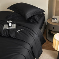 Thumbnail for Black Grey Egyptian Cotton 1400TC Premium Silky Duvet Cover Bedding Set
