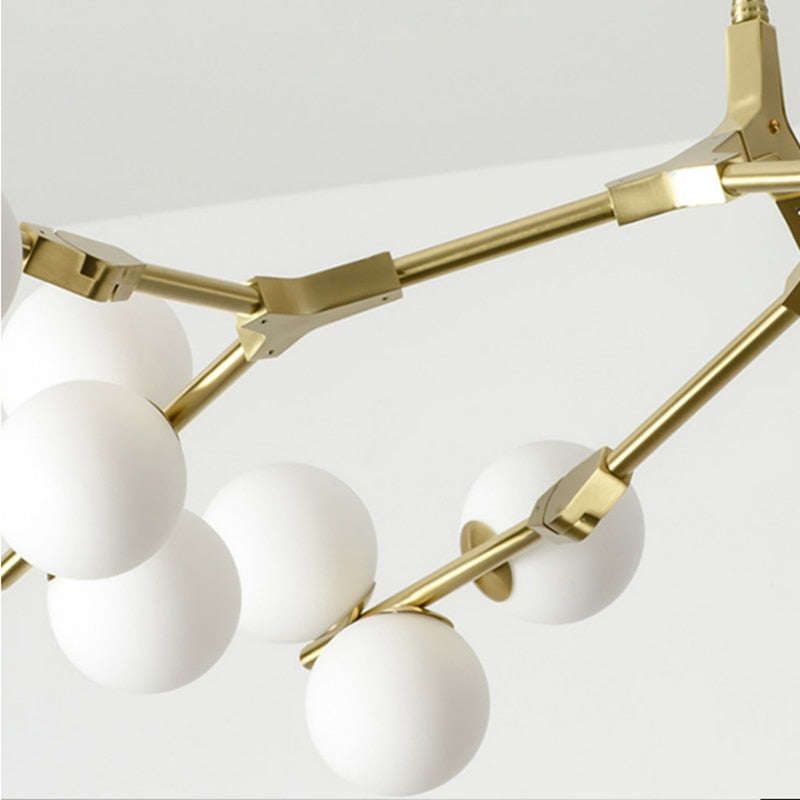 Nordic Lighting Chandelier Tree Branches Glass Balls Hanging Dining and Bedroom Home Decor