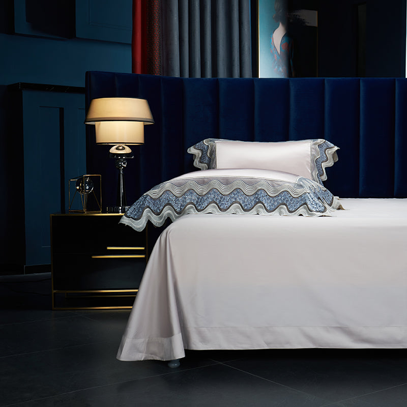 Luxury Red Wine Burgundy Satin Silk Lace Edge Duvet Cover Set, Egyptian Cotton 1200TC Bedding Set