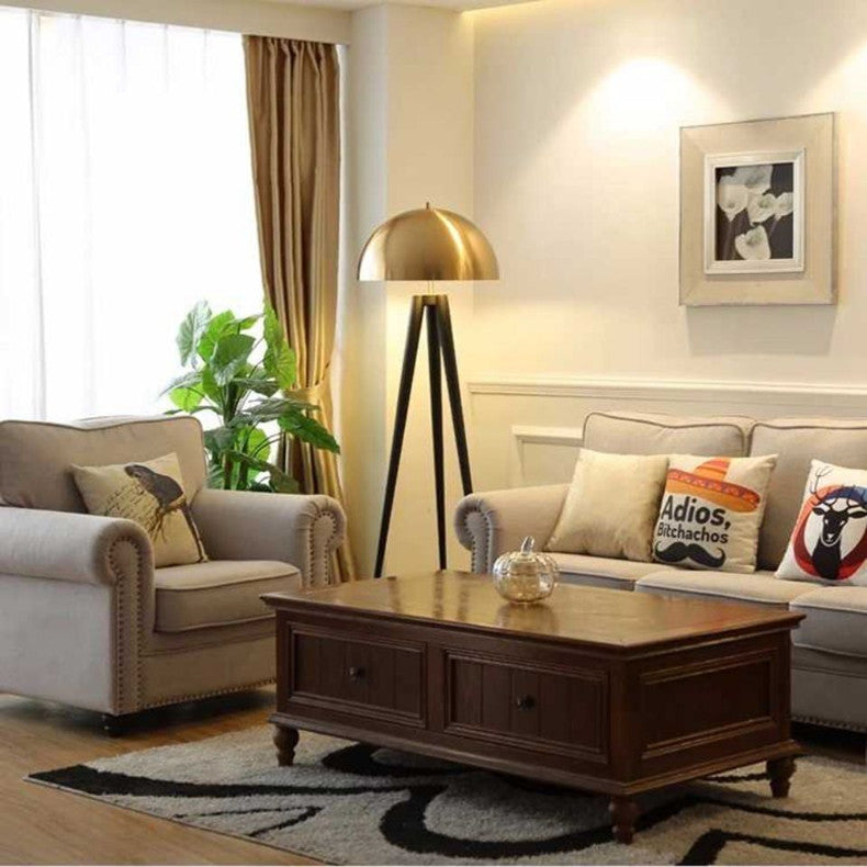 Golden Black Mushroom Head Metal Lighting Floor Lamp Living Room Bedroom Decor