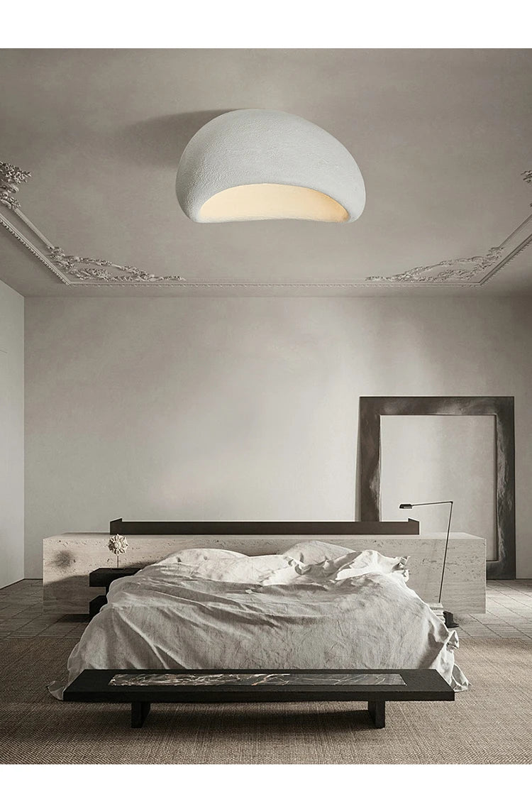 Minimal Stone White Grey Wind Led Lighting Ceiling Lamps Chandelier Dining Room Cafe Decor