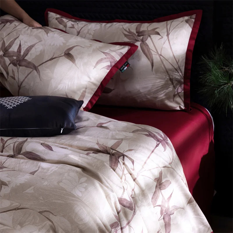 Luxury Black Purple Leopard Silky Soft 3D Digital Printing Duvet Cover, 1000TC Egyptian Cotton Bedding Set