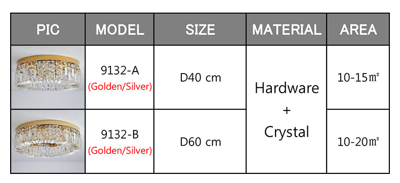 Modern Silver Gold Crystal Lighting Ceiling Chandelier for Dining Room Bedroom Decor
