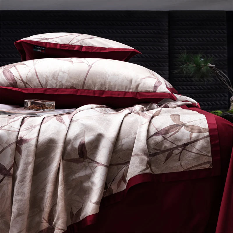 Luxury Black Purple Leopard Silky Soft 3D Digital Printing Duvet Cover, 1000TC Egyptian Cotton Bedding Set
