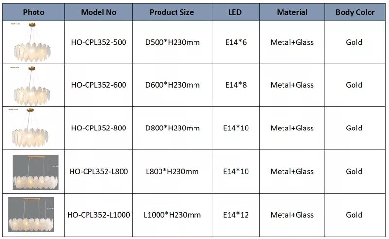 Luxury Feather Glasses Europe LED Lighting Chandeliers for Living Room