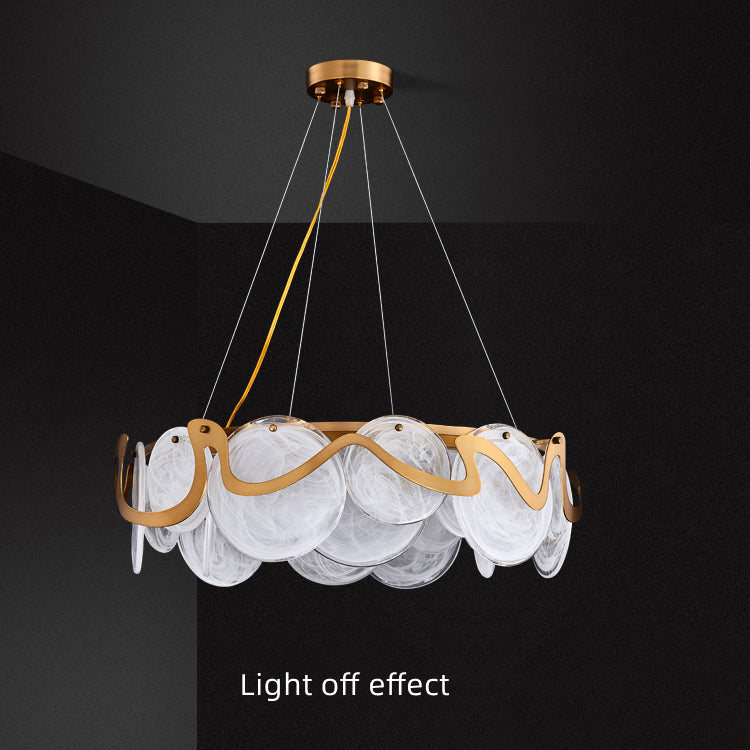 Gold Smoke Glass Chandelier Lighting Luxury For Bedroom Dining Room
