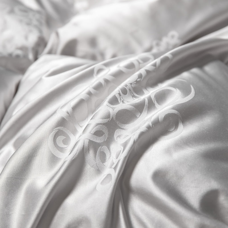 Luxury Pink Champagne Goose Down Comforter Brocade Jacquard Warm Queen King Quilted
