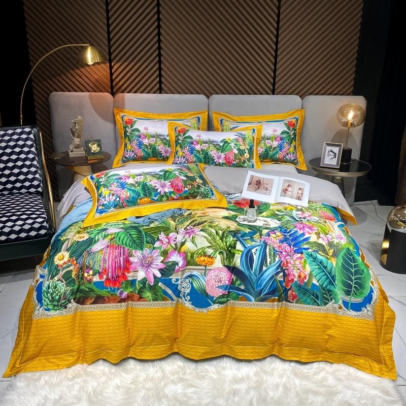 Garden Tree Leaves Tropical Egyptian Cotton 800TC Duvet Cover Bedding Set