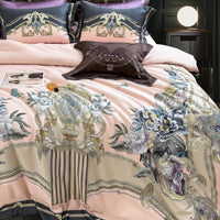 Thumbnail for Pink Baroque European Flower Embroidered 1400TC Egyptian Cotton Bedding Set