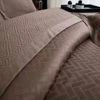 Thumbnail for Black Brown Egyptian Cotton 1000TC Soft Silky Jacquard Wave Bedding Set