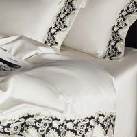 Thumbnail for Black White Baroque 1200TC Lyocell Cotton Luxury Embroidery Duvet Cover Bedding Set