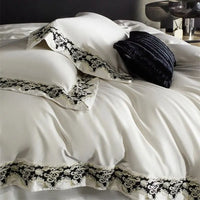 Thumbnail for Black White Baroque 1200TC Lyocell Cotton Luxury Embroidery Duvet Cover Bedding Set