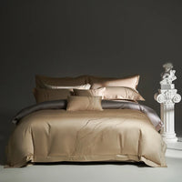 Thumbnail for Luxury Gold European Embroidery Duvet Cover, 1400TC Satin Egyptian Cotton Bedding Set