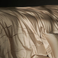 Thumbnail for Luxury Gold European Embroidery Duvet Cover, 1400TC Satin Egyptian Cotton Bedding Set