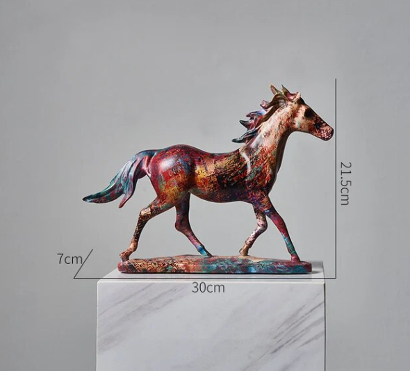 Running Colorful Unicorn Horse Resin Sculptures and Statues