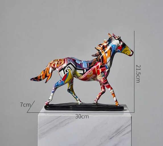 Running Colorful Unicorn Horse Resin Sculptures and Statues