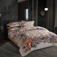 Thumbnail for Tiger Elephant Tropical Jungle Egyptian Cotton 1000TC Ultra Soft Silky Bedding set