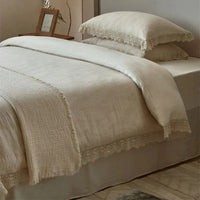 Thumbnail for Premium Vintage French Lace Cotton Linen Jacquard Bedding Set