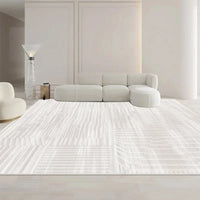 Thumbnail for Minimalist White Gray Large Area Rug Carpet Refreshing Bedroom