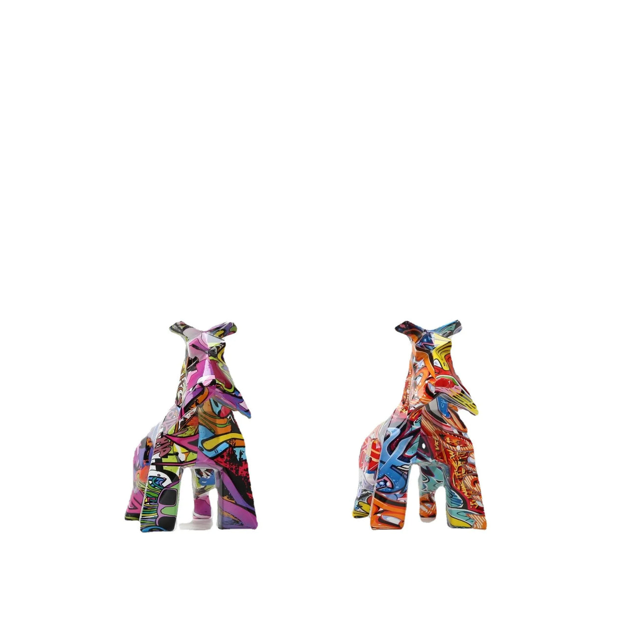 Modern Graffiti Schnauzer Painting Resin Crafts Sculptures and Statues Gift