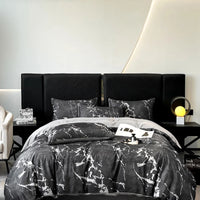 Thumbnail for Modern Black and White Marble Pattern Duvet Cover Set