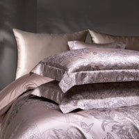 Thumbnail for Brown Purple Jacquard Luxury Silky Soft Egyptian Cotton 1000TC Bedding Set