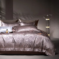 Thumbnail for Brown Purple Jacquard Luxury Silky Soft Egyptian Cotton 1000TC Bedding Set