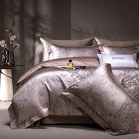 Thumbnail for Brown Purple Jacquard Luxury Silky Soft Egyptian Cotton 1000TC Bedding Set