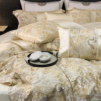 Thumbnail for Gold Baroque European Luxury Egyptian Cotton Patchwork Bedding Set