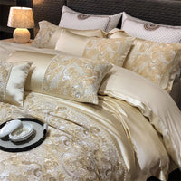 Thumbnail for Gold Baroque European Luxury Egyptian Cotton Patchwork Bedding Set