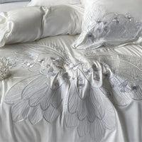 Thumbnail for Chic White Butterfly Embroidered Luxury Lyocell Fabric Bedding Set