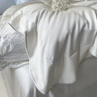 Thumbnail for Chic White Butterfly Embroidered Luxury Lyocell Fabric Bedding Set
