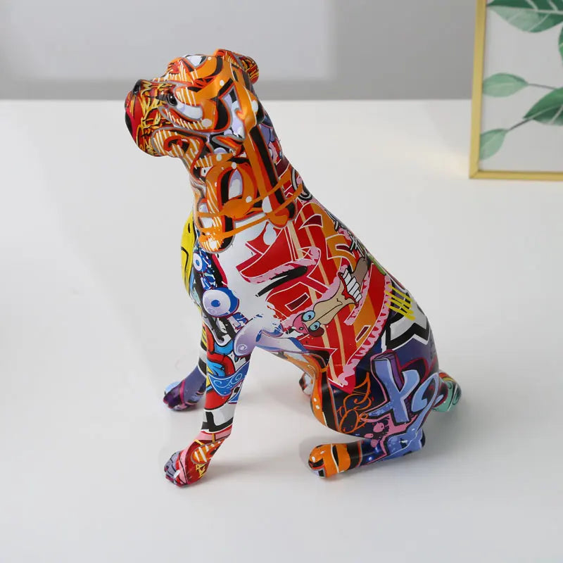 Modern Water Painted Boxer Dog Sculptures and Statues Resin Crafts