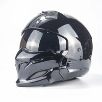 Thumbnail for Retro Glossy Black DOT Approved Full Face Racing Motocross Motorcycle Helmets